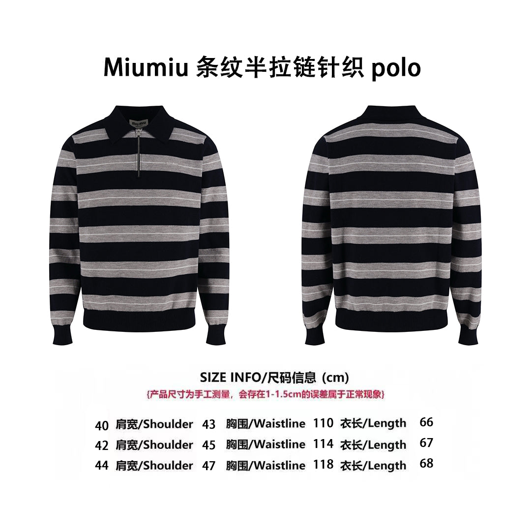 Miu half-zip polo shirt