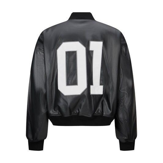 Balen applique leather jacket