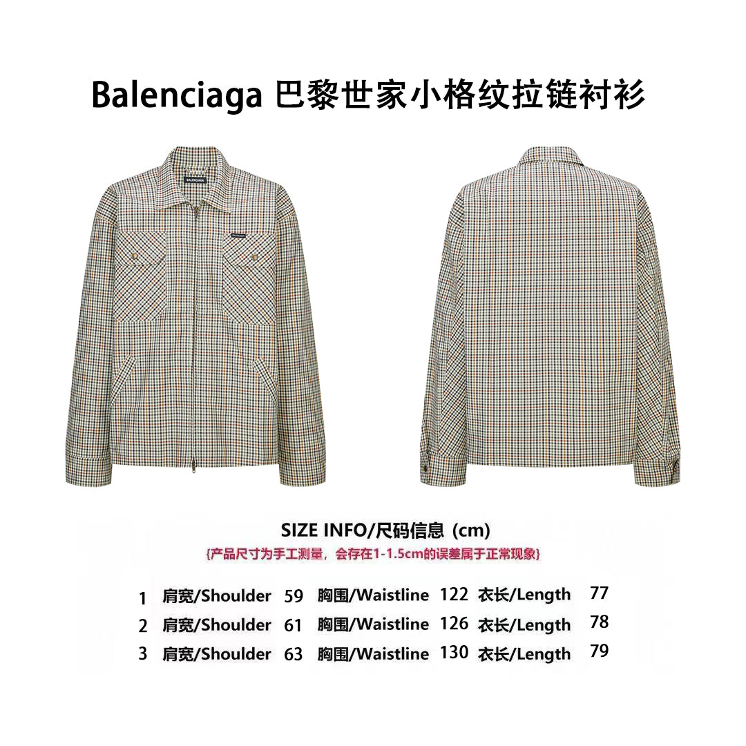 Balen plaid full-zip shirt