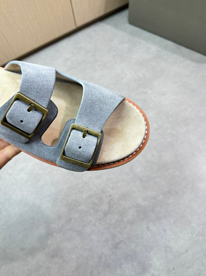 brunello 25ss leather slippers