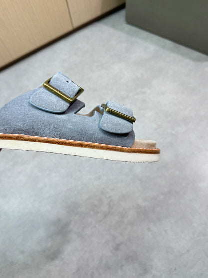 brunello 25ss leather slippers