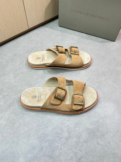 brunello 25ss leather slippers