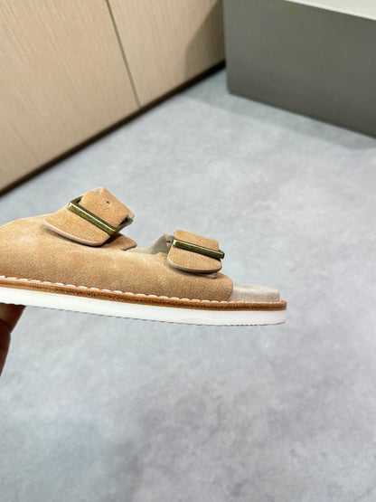 brunello 25ss leather slippers