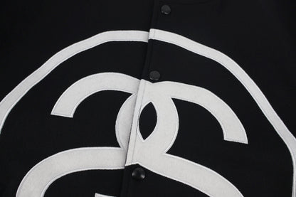 Stussy embroidered varsity jacket