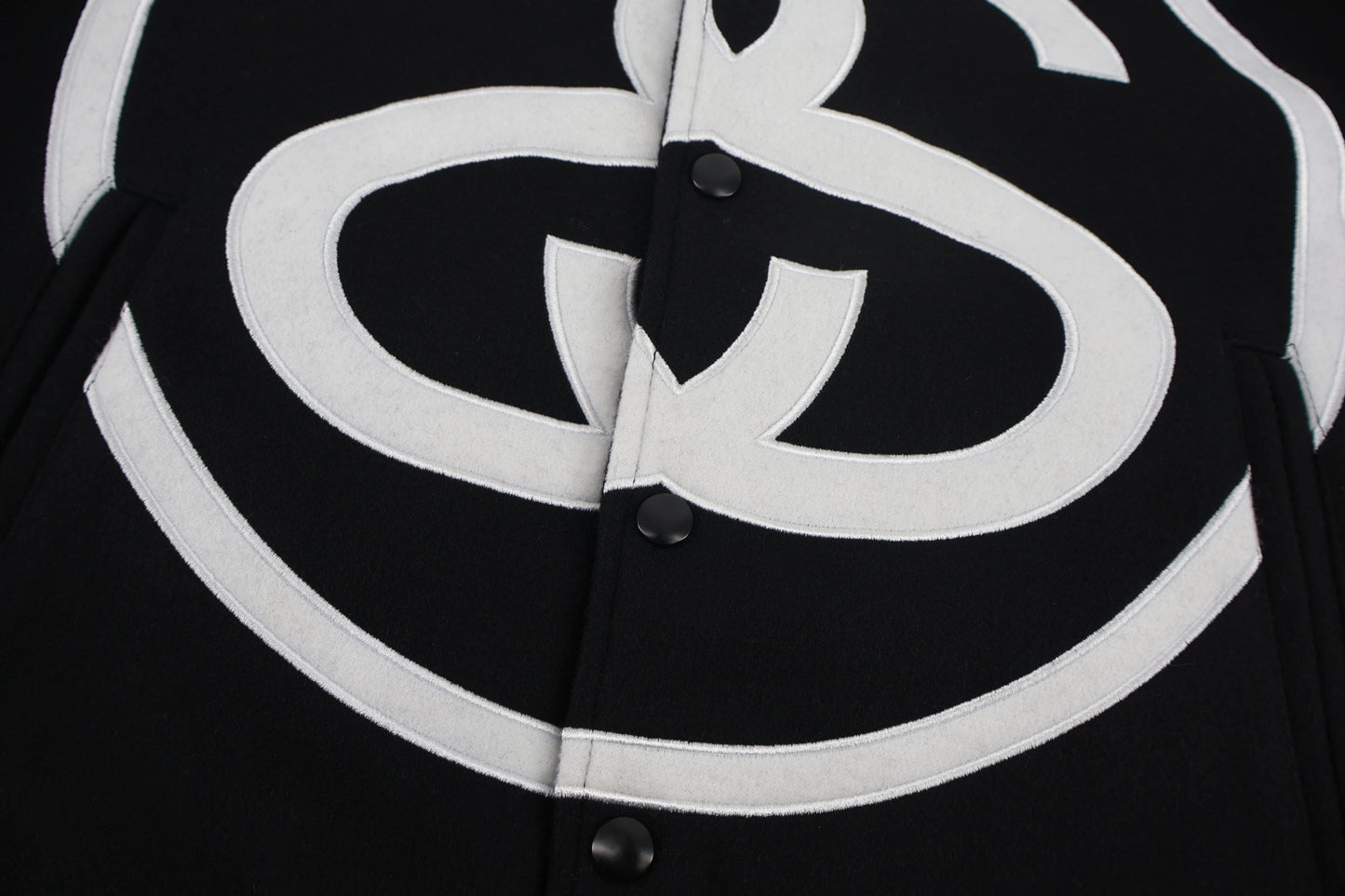 Stussy embroidered varsity jacket