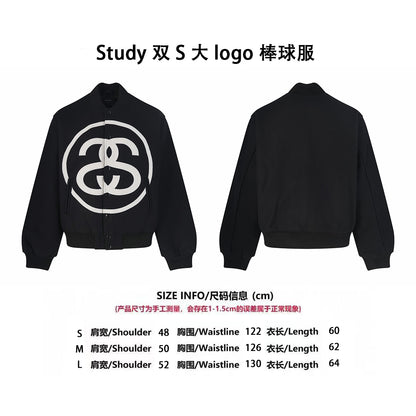 Stussy embroidered varsity jacket