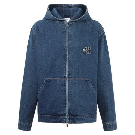 Miu hooded denim jacket