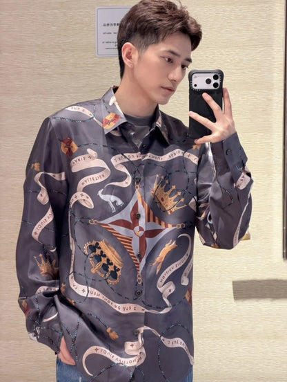 Louis printed silk shirt