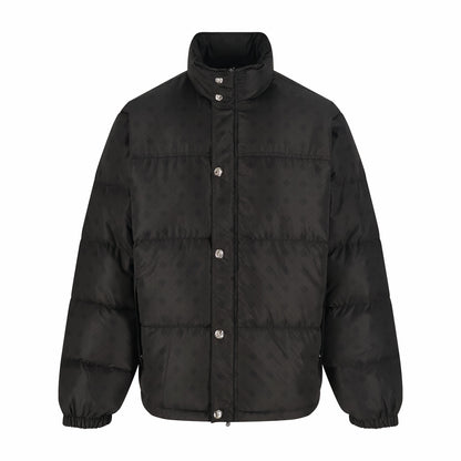 Chrome jacquard down jacket