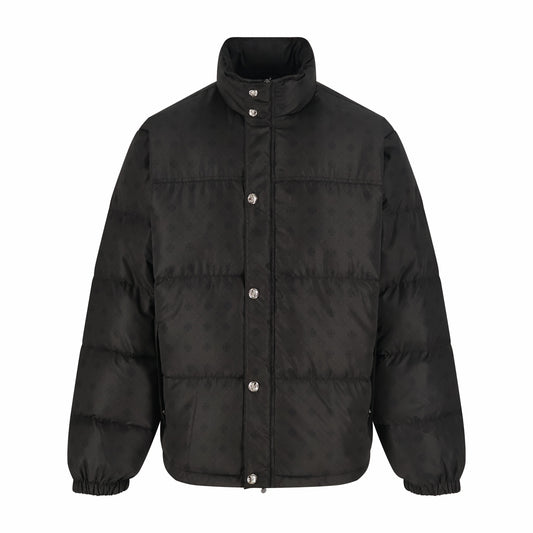 Chrome jacquard down jacket