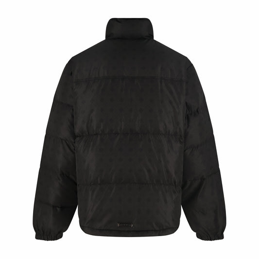 Chrome jacquard down jacket