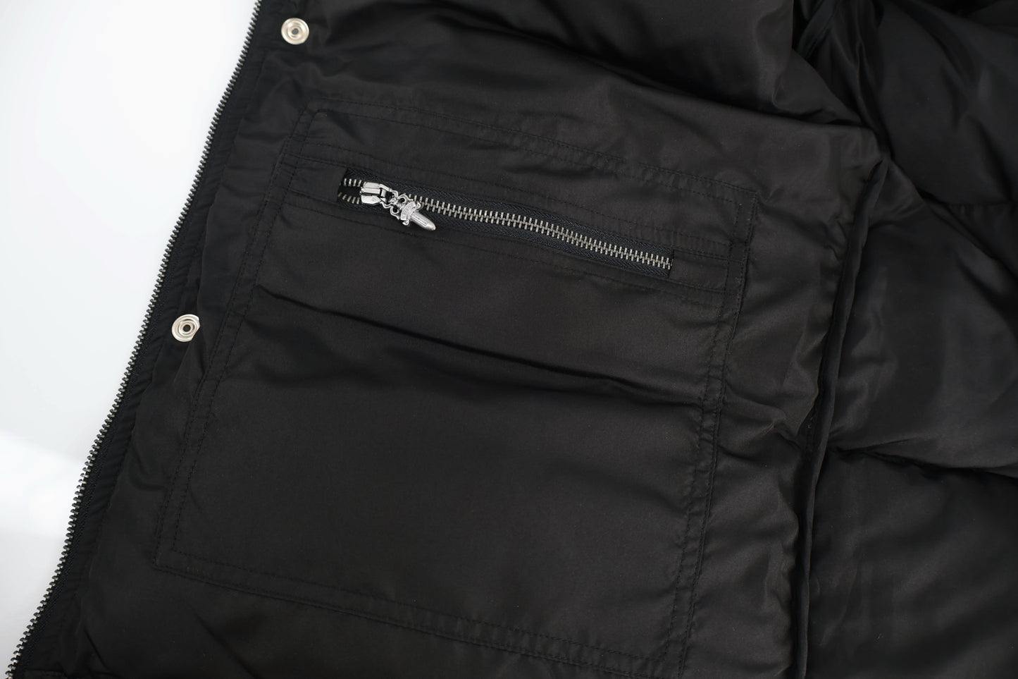Chrome jacquard down jacket