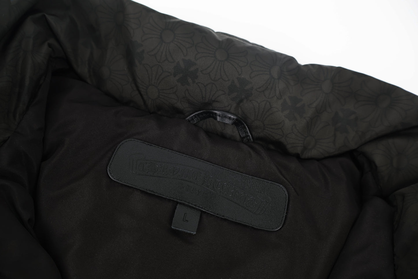 Chrome jacquard down jacket