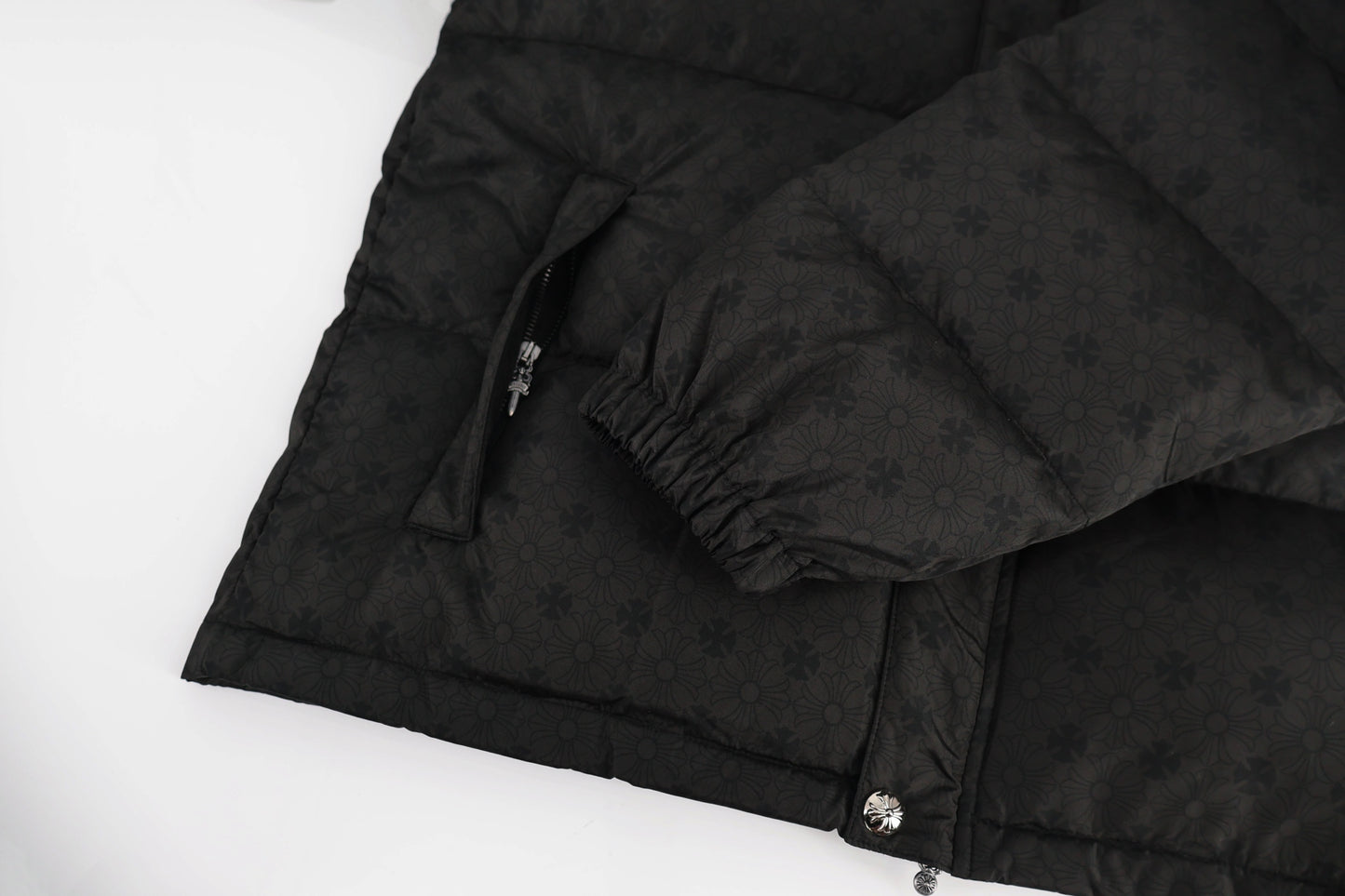 Chrome jacquard down jacket