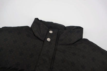 Chrome jacquard down jacket