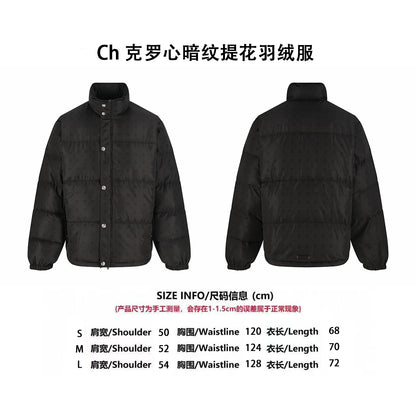 Chrome jacquard down jacket