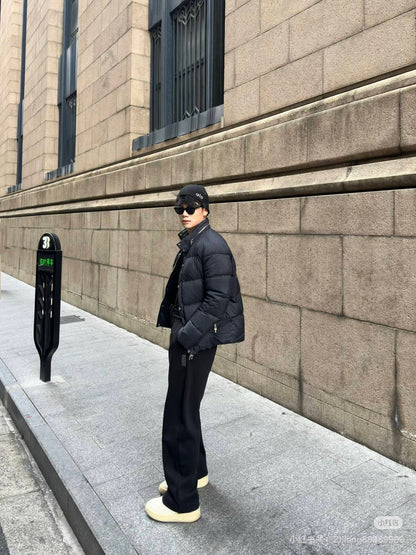 Chrome jacquard down jacket