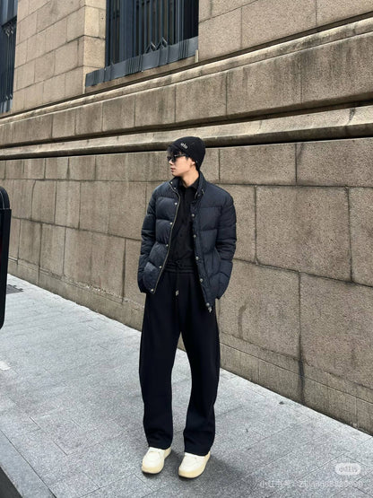 Chrome jacquard down jacket