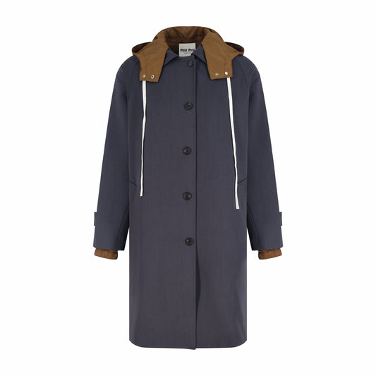 Miu hooded trench coat