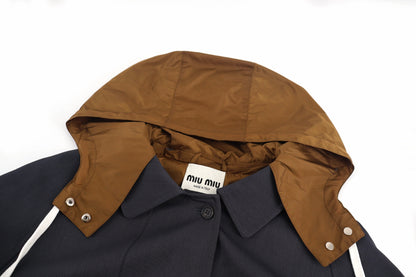 Miu hooded trench coat