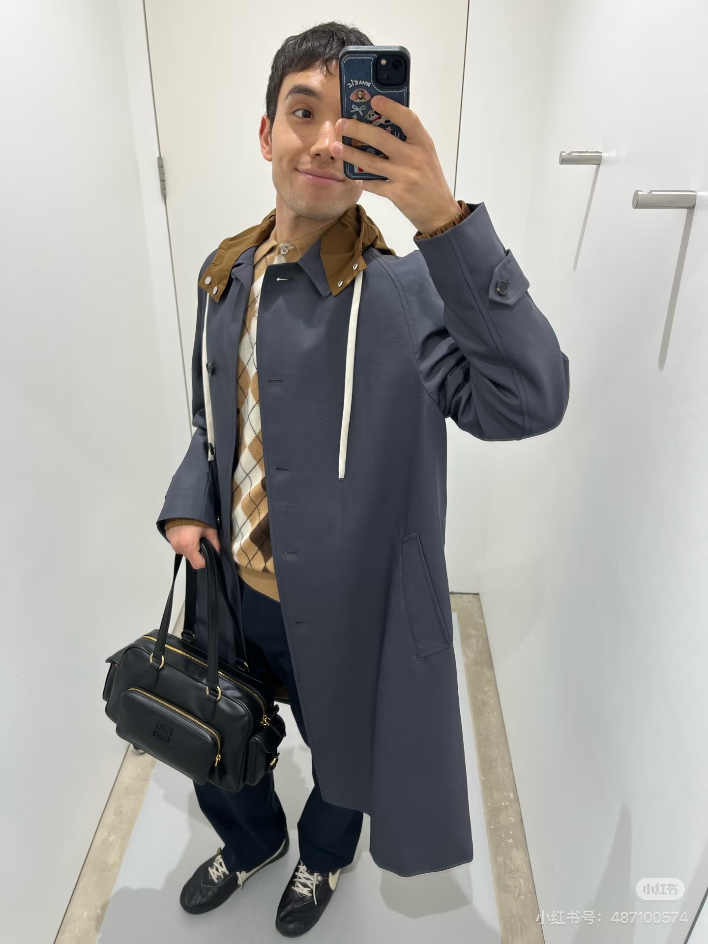 Miu hooded trench coat