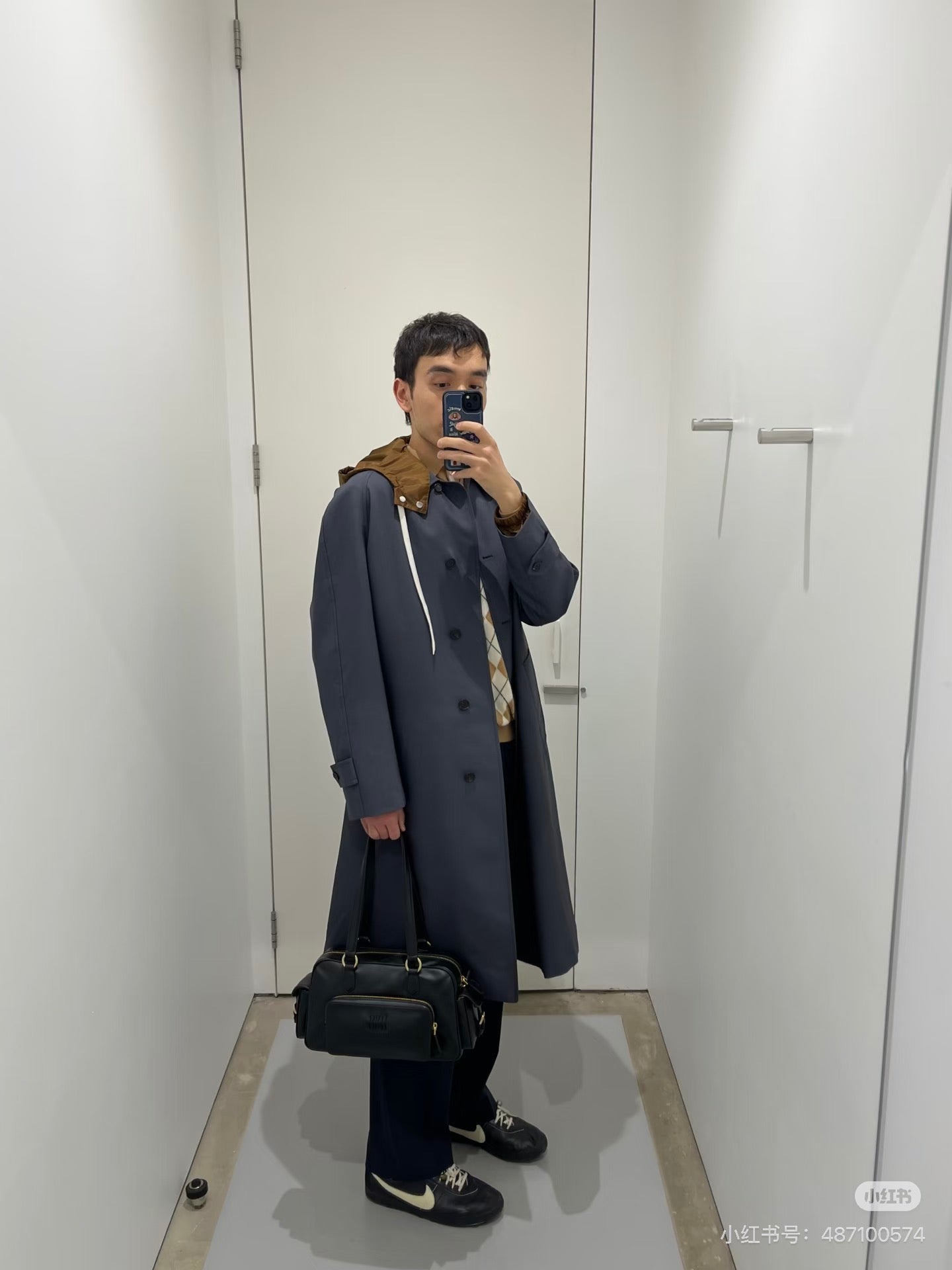 Miu hooded trench coat