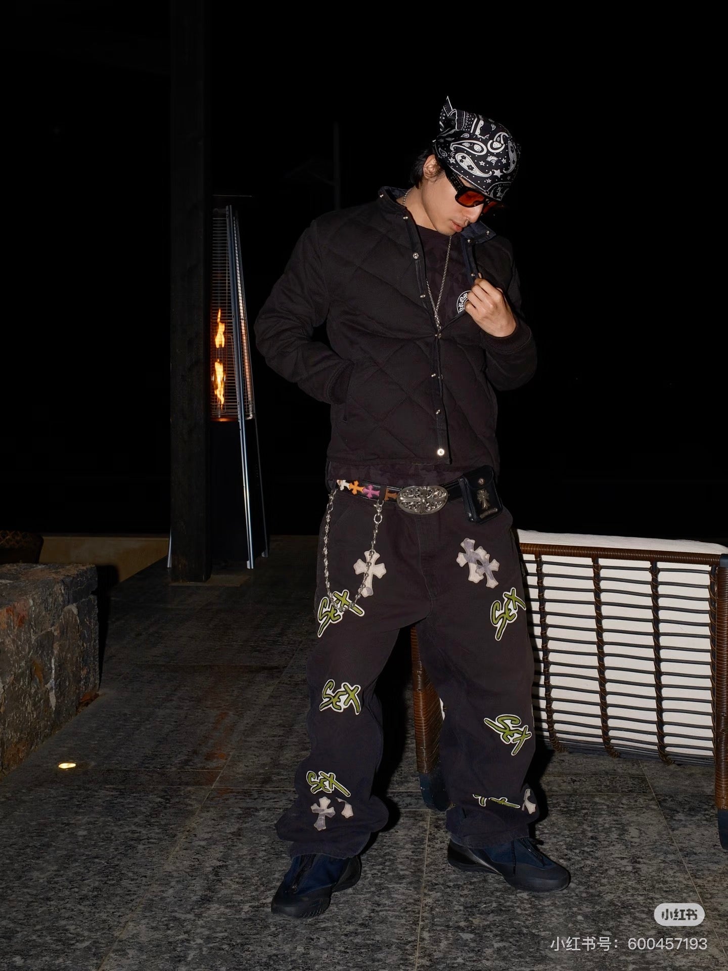 Chrome quilted padded jacket