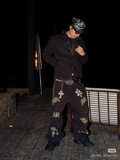 Chrome quilted padded jacket