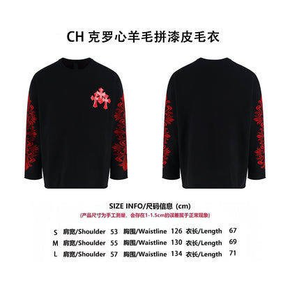 Chrome splicing sweater