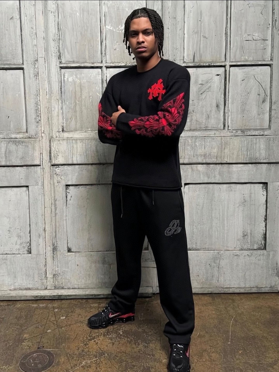 Chrome splicing sweater