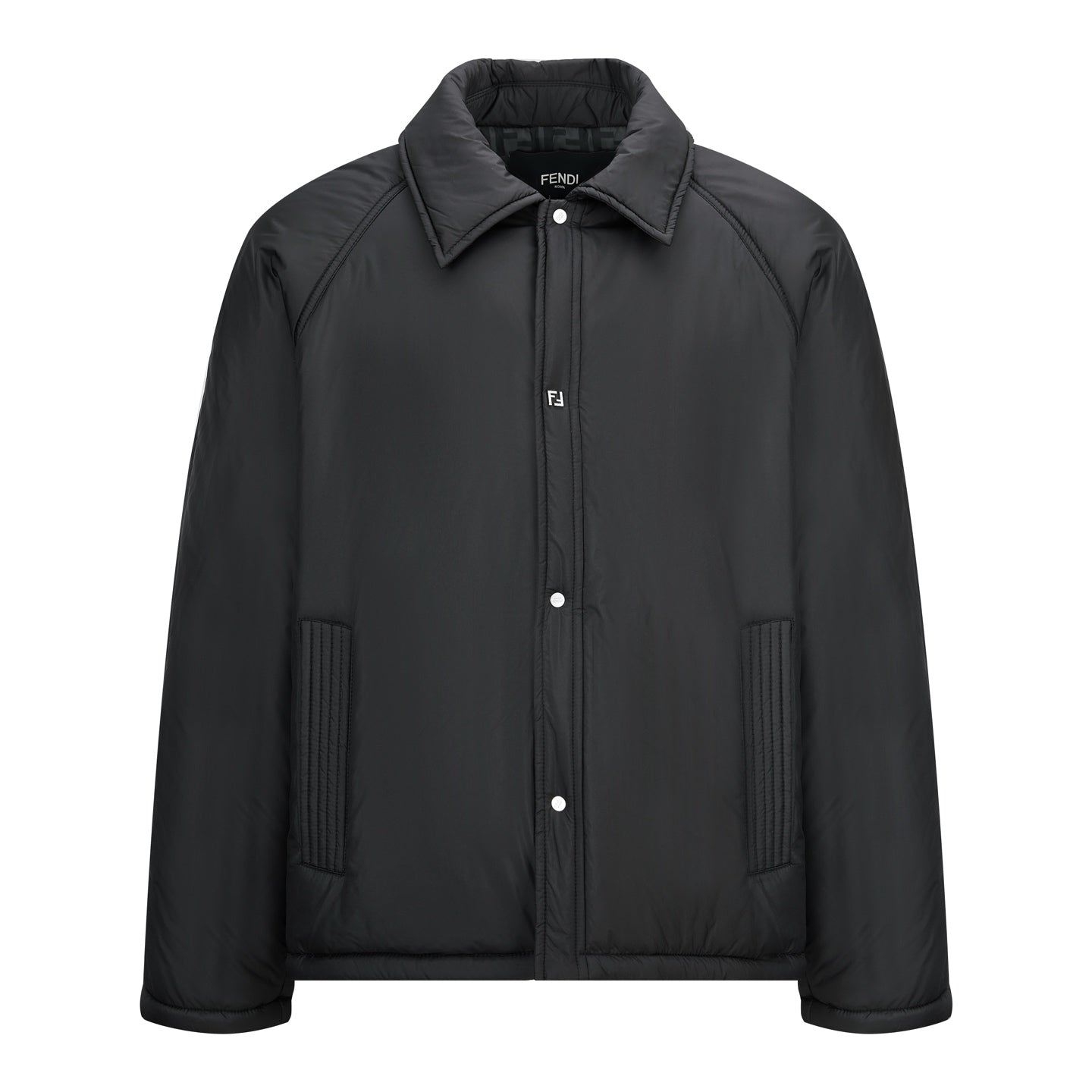 Fend collared padded jacket