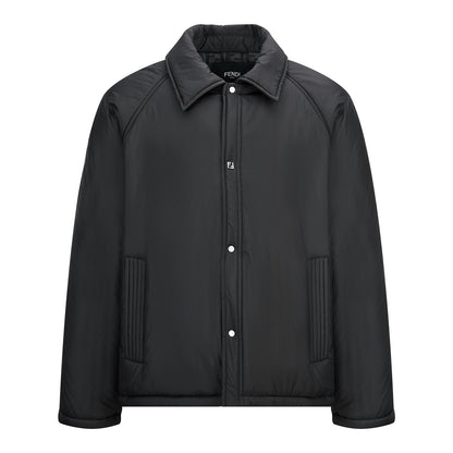 Fend collared padded jacket