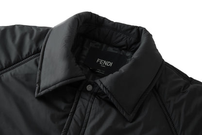 Fend collared padded jacket