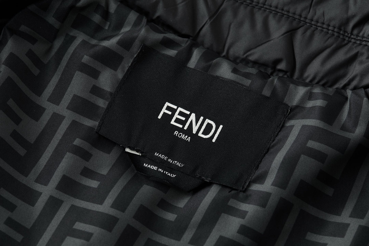 Fend collared padded jacket