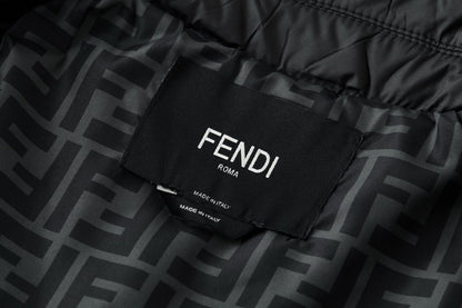 Fend collared padded jacket