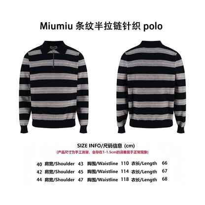 Miu half-zip polo shirt