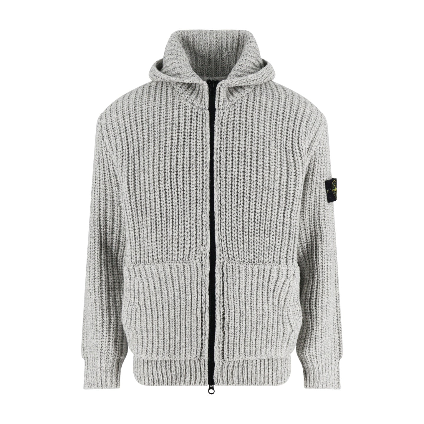 Stone knitted zip-up cardigan