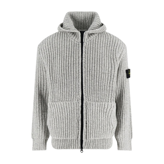 Stone knitted zip-up cardigan