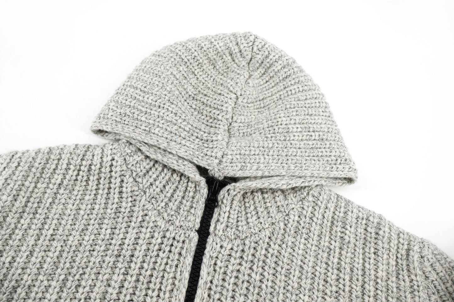 Stone knitted zip-up cardigan