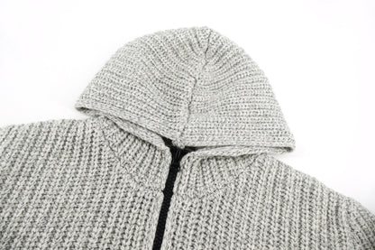 Stone knitted zip-up cardigan