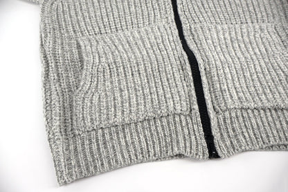 Stone knitted zip-up cardigan