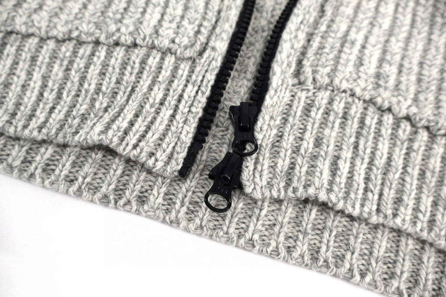 Stone knitted zip-up cardigan