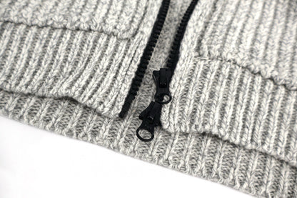 Stone knitted zip-up cardigan