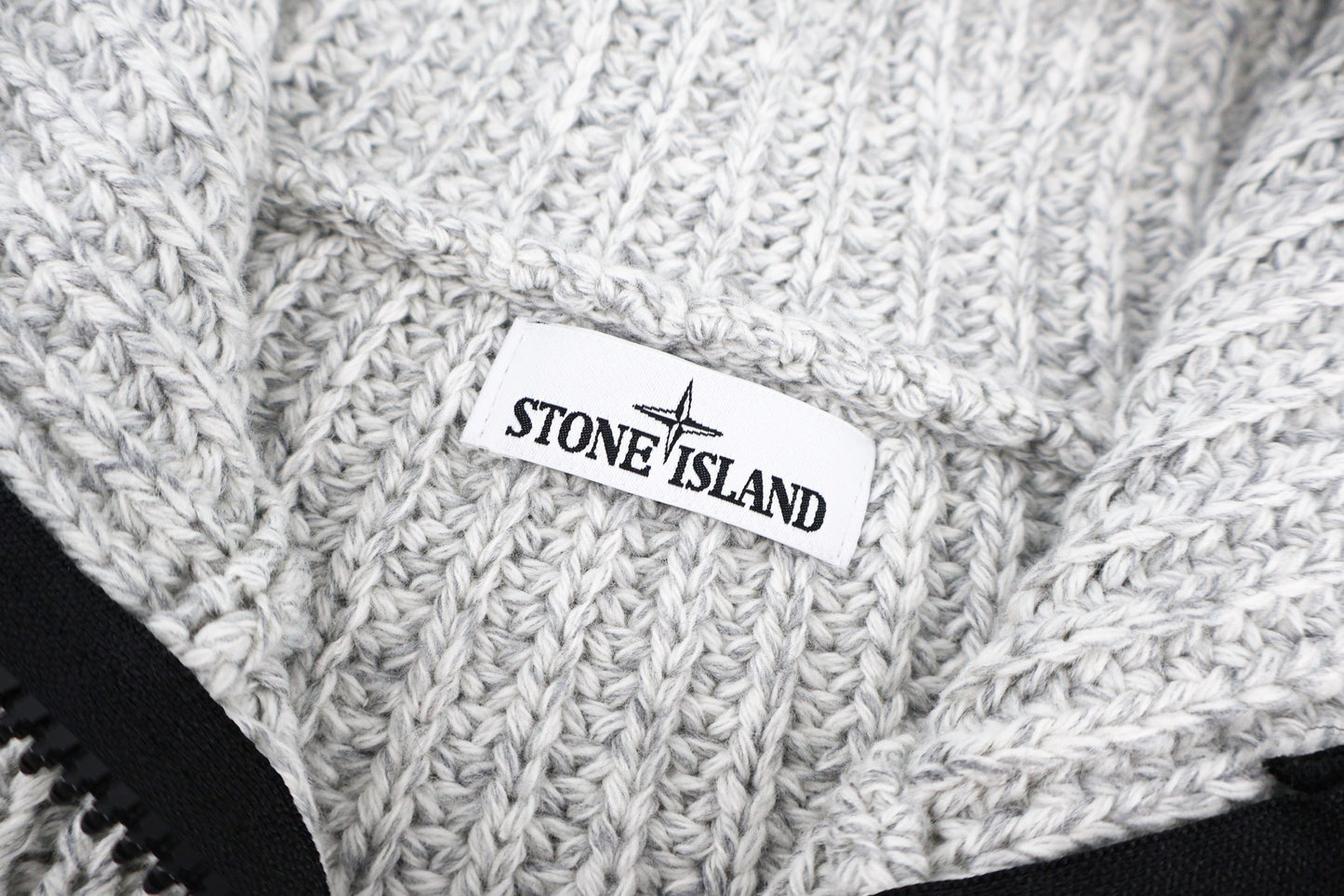 Stone knitted zip-up cardigan