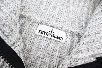 Stone knitted zip-up cardigan