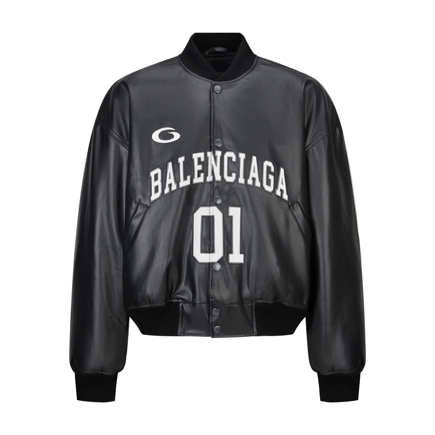 Balen applique leather jacket