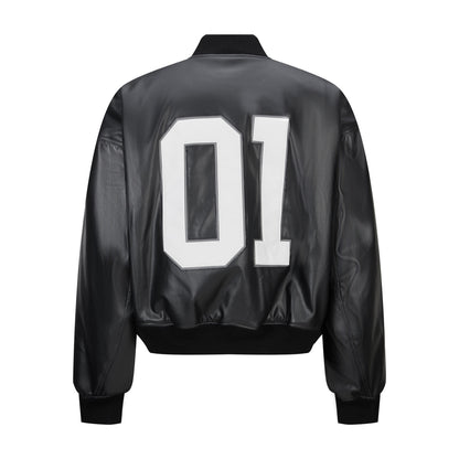 Balen applique leather jacket