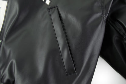 Balen applique leather jacket