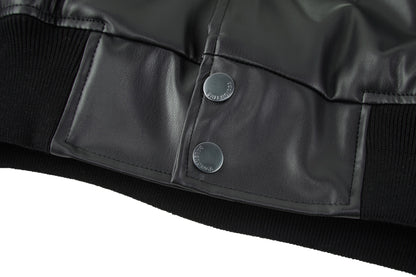 Balen applique leather jacket