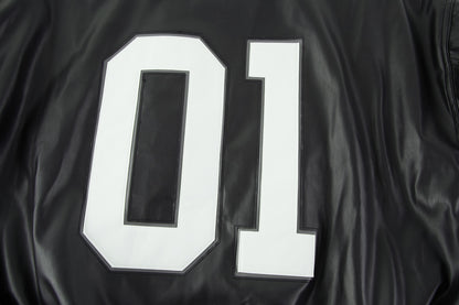 Balen applique leather jacket